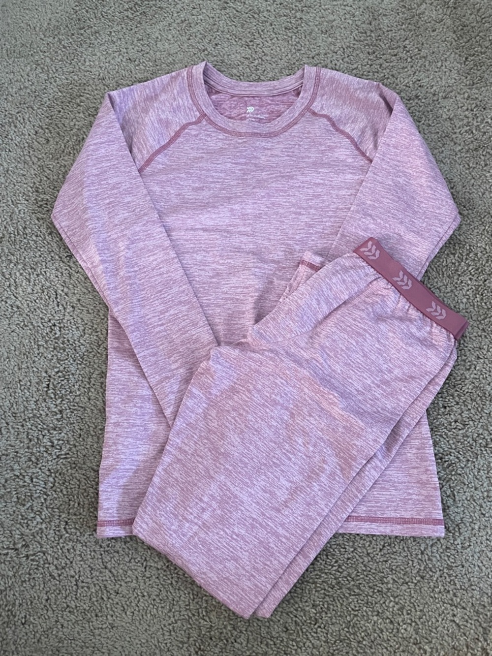 all in motion Heathered Mauve Long Sleeve Kids Pajama Set